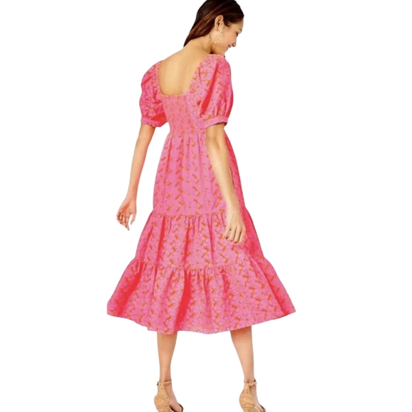 Lilly Pulitzer Kina Midi Dress | Size 8 | Pink Isle Psychedelic Swirl Eyelet - Picture 3 of 15
